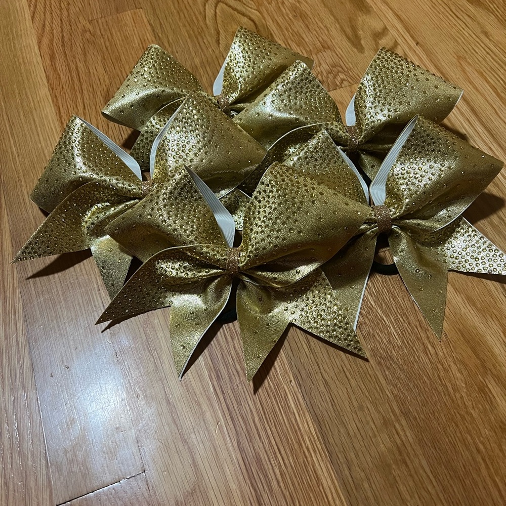 Gold cheer bows